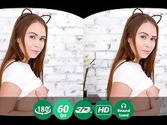 Sweet cutie loves trying on different outfits to spice her days with new sensations. After all, it is very interesting to explore life from the point of view of another person or even animal. Tonight, slim brunette puts on an outfit of a sexy kitten with pretty little ears and tiny shorts that underline the beauty of her long legs and round butt. Hot smoking babe takes seductive positions on camera to make her mood go up so that she could move onto wilder games. Finally, when she is in the right spirits, she takes off her tight clothes, gets rid of her sexy panties, opens pussy lips and teases her clit in the hope of satisfying pulsating hole in the armchair.video